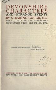 Front cover of Devonshire characters and strange events by Sabine Baring-Gould