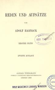 Cover of Reden und Aufsätze by Adolf von Harnack