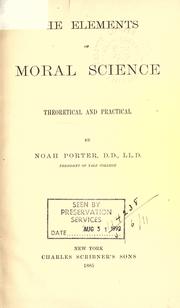 Front cover of The elements of moral science by Porter, Noah