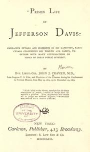 Front cover of Prison life of Jefferson Davis by John Joseph Craven