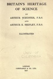 Cover of Britain's heritage of science by Schuster, Arthur Sir