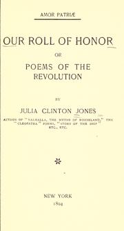 Front cover of Our roll of honor by Julia Clinton Jones