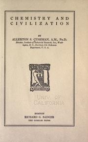 Front cover of Chemistry and civilization by Allerton S. Cushman