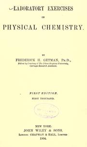 Cover of Laboratory exercises in physical chemistry by Getman, Frederick Hutton