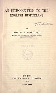Cover of An introduction to the English historians by Charles Austin Beard