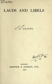Cover of Lauds and libels by Charles L. Graves