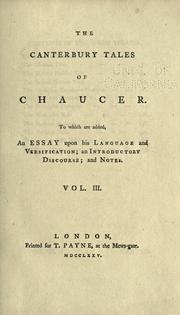 Front cover of The Canterbury Tales by Geoffrey Chaucer