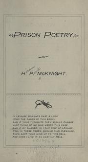 Front cover of Prison poetry by Hiram Peck McKnight