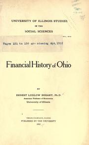 Cover of Financial history of Ohio by Bogart, Ernest Ludlow