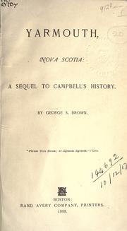 Front cover of Yarmouth, Nova Scotia by Brown, George S.