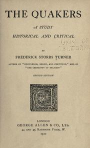 Cover of The Quakers by Frederick Storrs Turner