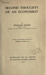 Front cover of Second thoughts of an economist by Smart, William