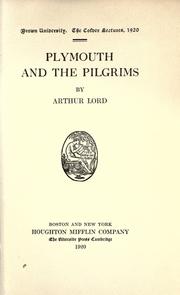 Front cover of Plymouth and the Pilgrims by Arthur Lord