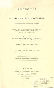 Cover of Discussions on philosophy and literature, education and university reform by Sir William Hamilton, 9th Baronet