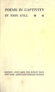 Cover of Poems in captivity by John Still