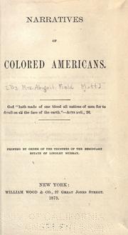 Front cover of Narratives of colored Americans by Abigail Mott
