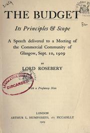 Cover of The budget by Archibald Philip Primrose Earl of Rosebery