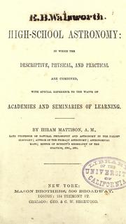 Front cover of A high-school astronomy by Hiram Mattison