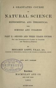 Front cover of A graduate course of natural science by Benjamin Loewy