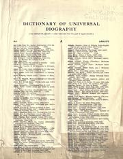 Front cover of A dictionary of universal biography of all ages and of all peoples by Albert Montefiore Hyamson