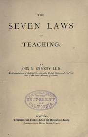 Front cover of The seven laws of teaching by John Milton Gregory