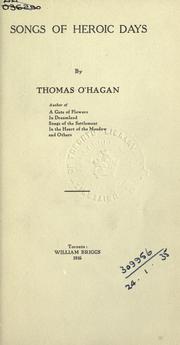 Front cover of Songs of heroic days by O'Hagan, Thomas
