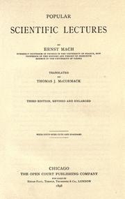 Cover of Popular scientific lectures by Ernst Mach
