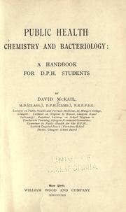 Front cover of Public health, chemistry and bacteriology by David McKail