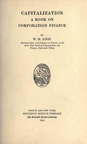 Cover of Capitalization by W. H. Lyon