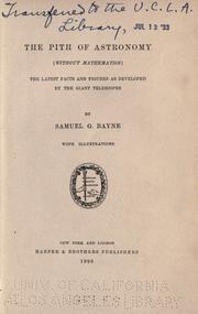 Front cover of The pith of astronomy <without mathematics> by Samuel G. Bayne