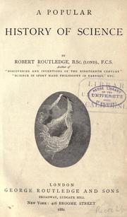 Cover of A popular history of science by Robert Routledge