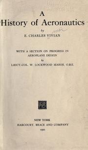 Cover of A history of aeronautics by Evelyn Charles Vivian