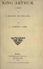Cover of King Arthur by J. Comyns Carr