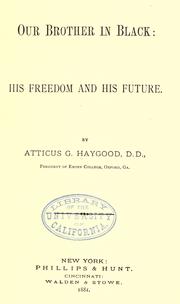 Cover of Our brother in black by Atticus G. Haygood