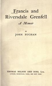 Front cover of Francis and Riversdale Grenfell by John Buchan
