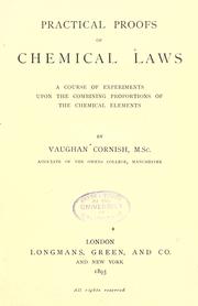 Front cover of Practical proofs of chemical laws by Cornish, Vaughan