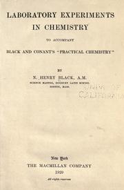 Front cover of Laboratory experiments in chemistry to accompany Black and Conant's "Practical chemistry" by Newton Henry Black