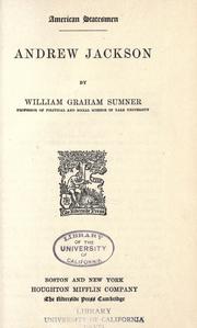 Cover of Andrew Jackson by William Graham Sumner