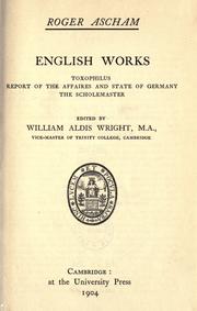 Cover of English works by Roger Ascham
