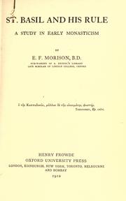 Cover of St. Basil and his rule by E. F. Morison