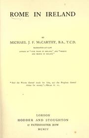 Front cover of Rome in Ireland by McCarthy, Michael J.F. (Michael John Fitzgerald)