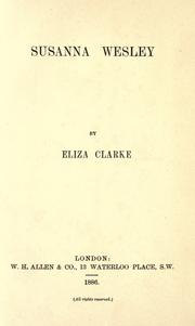 Front cover of Susanna Wesley by Eliza Clarke