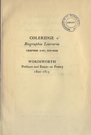 Front cover of Biographia literaria, Chapters 1-4, 14-22 by Samuel Taylor Coleridge