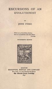 Cover of Excursions of an evolutionist by John Fiske