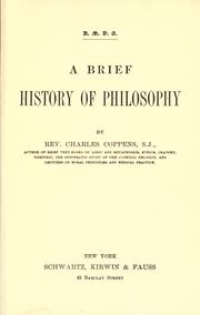 Front cover of A brief history of philosophy by Charles Coppens
