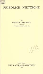 Cover of Friedrich Nietzsche by Georg Morris Cohen Brandes