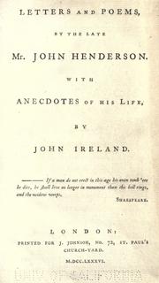 Cover of Letters and poems by Henderson, John