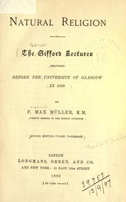 Cover of Natural religion by F. Max Müller