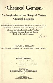 Front cover of Chemical German by Francis Clifford Phillips