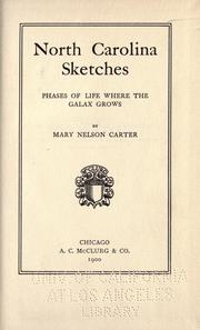 Front cover of North Carolina sketches by Mary Nelson Carter